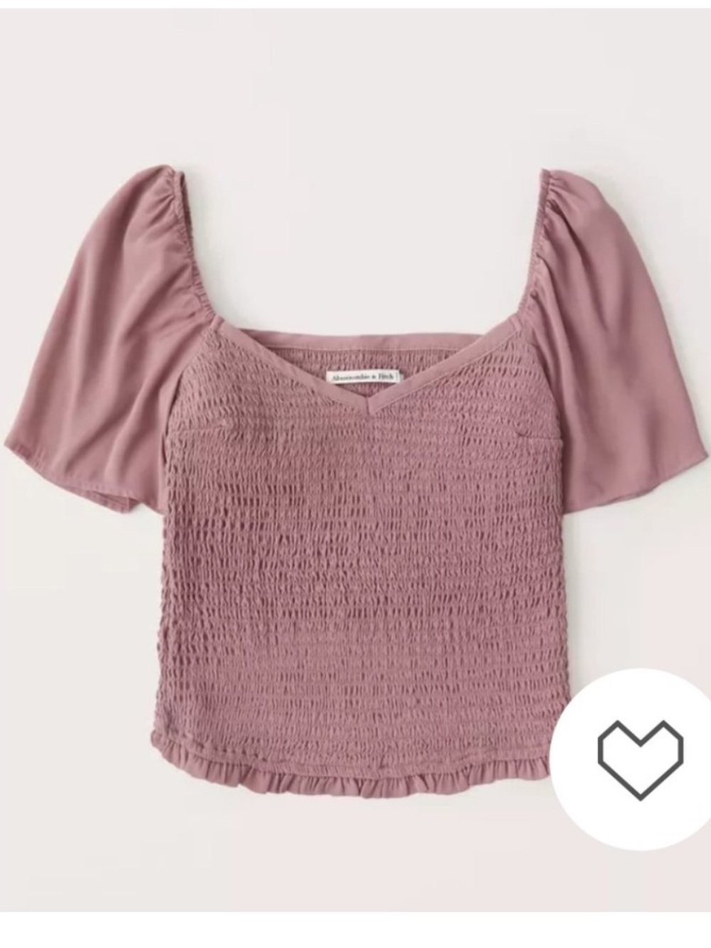 EUC Abercrombie Smocked Flutter Sleeve Shirt in Dusty Rose